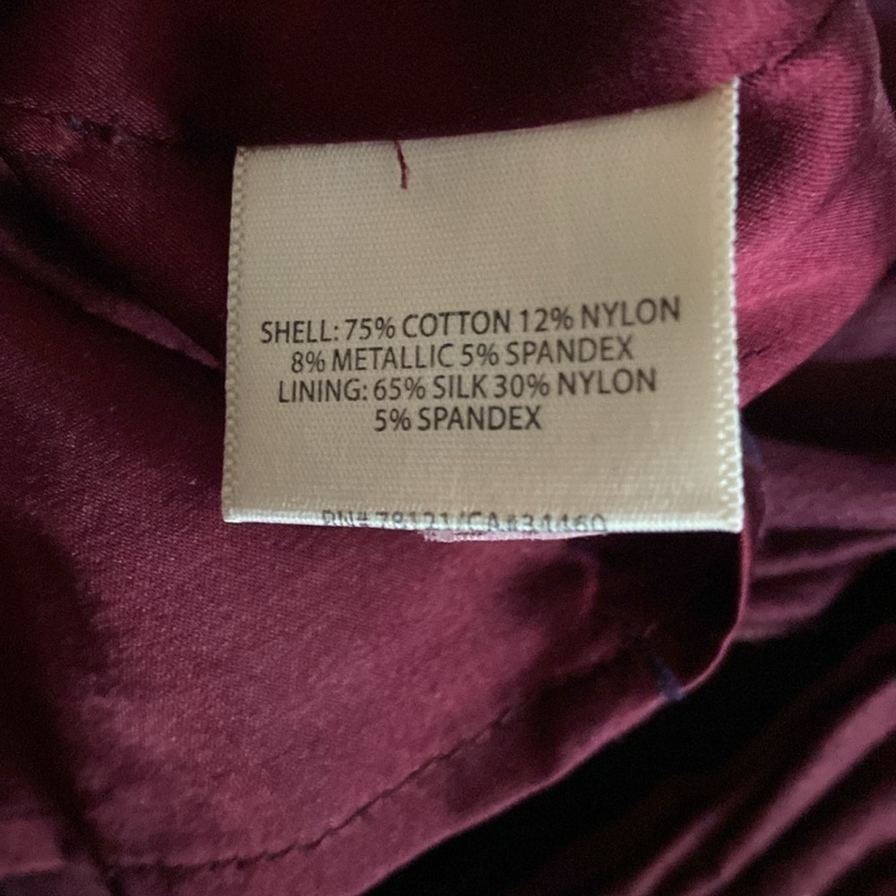 Eileen Fischer Dress sleeveless rouched burgundy empire red wine midi fits 2 4 6 - Picture 6 of 8